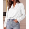image:imageBTFBM Satin Blouses for Women Dressy Casual  LightweightV NeckLong Sleeve TopsGoing Out OutfitsFall Fashion ClothingWhite
