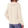 image:imageBTFBM Womens Fall Tops Ruffle Blouses Dressy Casual  Double Ruffled Collar V Neck Long Sleeve Shirts Lightweight Fashion Clothing 2026 Trendy Daily Business Office Work ClothesApricot