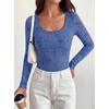 image:imageBTFBM Womens Long Sleeve Scoop Neck Shirts Floral Tops  Casual Women Fall Clothes Ribbed Slim Fitted TShirts y2k Fashion Clothing Concert Going Out Top Club Date Night OutfitsRoyal Blue