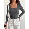 image:imageBTFBM Womens Long Sleeve Scoop Neck Shirts Floral Tops  Casual Women Fall Clothes Ribbed Slim Fitted TShirts y2k Fashion Clothing Concert Going Out Top Club Date Night OutfitsBlack Grey