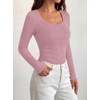 image:imageBTFBM Womens Long Sleeve Scoop Neck Shirts Floral Tops  Casual Women Fall Clothes Ribbed Slim Fitted TShirts y2k Fashion Clothing Concert Going Out Top Club Date Night OutfitsPink