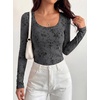 image:imageBTFBM Womens Long Sleeve Scoop Neck Shirts Floral Tops  Casual Women Fall Clothes Ribbed Slim Fitted TShirts y2k Fashion Clothing Concert Going Out Top Club Date Night OutfitsBlack Grey
