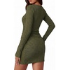 image:imageBTFBM Womens Long Sleeve Bodycon Mini Dress  LightweightRuchedRibbedHomecoming Cocktail DressesFall Winter Clothing 2026Army Green