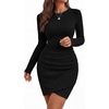image:imageBTFBM Womens Long Sleeve Bodycon Mini Dress  LightweightRuchedRibbedHomecoming Cocktail DressesFall Winter Clothing 2026Black