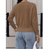 image:imageBTFBM Fall Long Sleeve Sweaters for Women  V NeckDrop ShouldersScallop EdgesLightweight Knit Sweaters TopDaily WearHolidayChristmasWinter Clothing 2026Camel