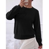 image:imageBTFBM Fall Long Sleeve Sweaters for Women Trendy  Lightweight Knit Sweater Cute 3D Flower Embroidery Crew Neck TopsBusiness CasualHoliday2026 Winter ClothesBlack