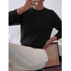image:imageBTFBM Fall Long Sleeve Sweaters for Women Trendy  Lightweight Knit Sweater Cute 3D Flower Embroidery Crew Neck TopsBusiness CasualHoliday2026 Winter ClothesBlack