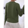 image:imageBTFBM Fall Long Sleeve Sweaters for Women Trendy  Lightweight Knit Sweater Cute 3D Flower Embroidery Crew Neck TopsBusiness CasualHoliday2026 Winter ClothesArmy Green