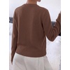 image:imageBTFBM Fall Long Sleeve Sweaters for Women Trendy  Lightweight Knit Sweater Cute 3D Flower Embroidery Crew Neck TopsBusiness CasualHoliday2026 Winter ClothesBrown