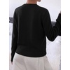 image:imageBTFBM Fall Long Sleeve Sweaters for Women Trendy  Lightweight Knit Sweater Cute 3D Flower Embroidery Crew Neck TopsBusiness CasualHoliday2026 Winter ClothesBlack