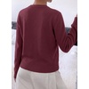 image:imageBTFBM Fall Long Sleeve Sweaters for Women Trendy  Lightweight Knit Sweater Cute 3D Flower Embroidery Crew Neck TopsBusiness CasualHoliday2026 Winter ClothesBurgundy