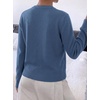 image:imageBTFBM Fall Long Sleeve Sweaters for Women Trendy  Lightweight Knit Sweater Cute 3D Flower Embroidery Crew Neck TopsBusiness CasualHoliday2026 Winter ClothesDark Blue
