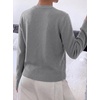 image:imageBTFBM Fall Long Sleeve Sweaters for Women Trendy  Lightweight Knit Sweater Cute 3D Flower Embroidery Crew Neck TopsBusiness CasualHoliday2026 Winter ClothesGrey
