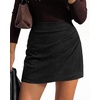 image:imageBTFBM Faux Suede Mini Skirts for Women Ruched Wrap Skorts  Elastic High Waisted Skirt With Shorts Underneath Cute Boho Skort Holiday Western Concert Outfits Trendy Winter Fall 2026Black