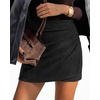 image:imageBTFBM Faux Suede Mini Skirts for Women Ruched Wrap Skorts  Elastic High Waisted Skirt With Shorts Underneath Cute Boho Skort Holiday Western Concert Outfits Trendy Winter Fall 2026Black