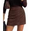 image:imageBTFBM Faux Suede Mini Skirts for Women Ruched Wrap Skorts  Elastic High Waisted Skirt With Shorts Underneath Cute Boho Skort Holiday Western Concert Outfits Trendy Winter Fall 2026Coffee