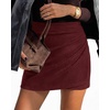 image:imageBTFBM Faux Suede Mini Skirts for Women Ruched Wrap Skorts  Elastic High Waisted Skirt With Shorts Underneath Cute Boho Skort Holiday Western Concert Outfits Trendy Winter Fall 2026Burgundy
