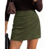 image:imageBTFBM Faux Suede Mini Skirts for Women Ruched Wrap Skorts  Elastic High Waisted Skirt With Shorts Underneath Cute Boho Skort Holiday Western Concert Outfits Trendy Winter Fall 2026Army Green
