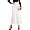 image:imageBTFBM Lace Trim Satin Skirts for Women Elegant  Lightweight High Waist ALine Flowy Maxi Skirt Wedding Cocktail Graduation Holiday Outfits Fall Fashion Clothing 2026White