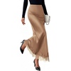 image:imageBTFBM Lace Trim Satin Skirts for Women Elegant  Lightweight High Waist ALine Flowy Maxi Skirt Wedding Cocktail Graduation Holiday Outfits Fall Fashion Clothing 2026Coffee