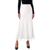 image:imageBTFBM Lace Trim Satin Skirts for Women Elegant  Lightweight High Waist ALine Flowy Maxi Skirt Wedding Cocktail Graduation Holiday Outfits Fall Fashion Clothing 2026White