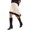 image:imageBTFBM Satin Mini Skirts for Women 2026 Lace Fall Skirt  Asymmetrical Lace Trim Hem High Waist Patchwork Skirt Dressy Casual Short Silk Skirts Date Night Cocktail Wedding GuestBeige