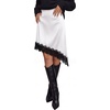 image:imageBTFBM Satin Mini Skirts for Women 2026 Lace Fall Skirt  Asymmetrical Lace Trim Hem High Waist Patchwork Skirt Dressy Casual Short Silk Skirts Date Night Cocktail Wedding GuestWhite