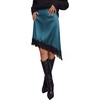 image:imageBTFBM Satin Mini Skirts for Women 2026 Lace Fall Skirt  Asymmetrical Lace Trim Hem High Waist Patchwork Skirt Dressy Casual Short Silk Skirts Date Night Cocktail Wedding GuestLake Blue