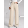 image:imageBTFBM Wide Leg Dress Pants Women Business Casual Outfits  Elastic High Waisted Palazzo Pants Button Zip Up Closure Pleated Office Work Trousers With Pockets Fall Fashion 2026Beige