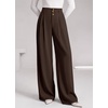 image:imageBTFBM Wide Leg Dress Pants Women Business Casual Outfits  Elastic High Waisted Palazzo Pants Button Zip Up Closure Pleated Office Work Trousers With Pockets Fall Fashion 2026Dark Brown