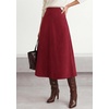 image:imageBTFBM Women Faux Suede Midi Long Skirt Fall Fashion 2026  High Waisted Skirts For Women Trendy Lightweight Back Elastic Arc Line Design ALine Winter Dress Boho Western OutfitsBurgundy