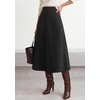 image:imageBTFBM Women Faux Suede Midi Long Skirt Fall Fashion 2026  High Waisted Skirts For Women Trendy Lightweight Back Elastic Arc Line Design ALine Winter Dress Boho Western OutfitsBlack