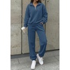 image:imageBTFBM Womens 2 Piece Outfits Sweatsuit Fleece Lounge Sets  Quarter Zip Pullover SweatshirtBaggy Jogger Sweatpants2026 Fall Fashion ClothingAirport Travel Matching Sweat SetBlue