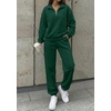 image:imageBTFBM Womens 2 Piece Outfits Sweatsuit Fleece Lounge Sets  Quarter Zip Pullover SweatshirtBaggy Jogger Sweatpants2026 Fall Fashion ClothingAirport Travel Matching Sweat SetDark Green