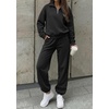 image:imageBTFBM Womens 2 Piece Outfits Sweatsuit Fleece Lounge Sets  Quarter Zip Pullover SweatshirtBaggy Jogger Sweatpants2026 Fall Fashion ClothingAirport Travel Matching Sweat SetBlack