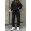 image:imageBTFBM Womens 2 Piece Outfits Sweatsuit Fleece Lounge Sets  Quarter Zip Pullover SweatshirtBaggy Jogger Sweatpants2026 Fall Fashion ClothingAirport Travel Matching Sweat SetBlack