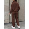 image:imageBTFBM Womens 2 Piece Outfits Sweatsuit Fleece Lounge Sets  Quarter Zip Pullover SweatshirtBaggy Jogger Sweatpants2026 Fall Fashion ClothingAirport Travel Matching Sweat SetBrown