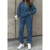 image:imageBTFBM Womens 2 Piece Outfits Sweatsuit Fleece Lounge Sets  Quarter Zip Pullover SweatshirtBaggy Jogger Sweatpants2026 Fall Fashion ClothingAirport Travel Matching Sweat SetBlue