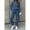 image:imageBTFBM Womens 2 Piece Outfits Sweatsuit Fleece Lounge Sets  Quarter Zip Pullover SweatshirtBaggy Jogger Sweatpants2026 Fall Fashion ClothingAirport Travel Matching Sweat SetBlue