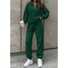 image:imageBTFBM Womens 2 Piece Outfits Sweatsuit Fleece Lounge Sets  Quarter Zip Pullover SweatshirtBaggy Jogger Sweatpants2026 Fall Fashion ClothingAirport Travel Matching Sweat SetDark Green
