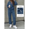image:imageBTFBM Womens 2 Piece Outfits Sweatsuit Fleece Lounge Sets  Quarter Zip Pullover SweatshirtBaggy Jogger Sweatpants2026 Fall Fashion ClothingAirport Travel Matching Sweat SetBlue