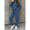 image:imageBTFBM Womens 2 Piece Outfits Sweatsuit Fleece Lounge Sets  Quarter Zip Pullover SweatshirtBaggy Jogger Sweatpants2026 Fall Fashion ClothingAirport Travel Matching Sweat SetBlue