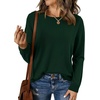 image:imageBTFBM Womens Long Sleeve Sweaters Crew Neck Basic Tops  Business Casual TopLightweight Knit Pullover SweaterBasic Travel OutfitsLadies ShirtsFall Fashion Winter Layer ClothesDark Green