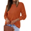 image:imageBTFBM Womens Long Sleeve Sweaters Crew Neck Basic Tops  Business Casual TopLightweight Knit Pullover SweaterBasic Travel OutfitsLadies ShirtsFall Fashion Winter Layer ClothesCaramel