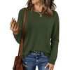 image:imageBTFBM Womens Long Sleeve Sweaters Crew Neck Basic Tops  Business Casual TopLightweight Knit Pullover SweaterBasic Travel OutfitsLadies ShirtsFall Fashion Winter Layer ClothesArmy Green
