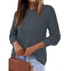image:imageBTFBM Womens Long Sleeve Sweaters Crew Neck Basic Tops  Business Casual TopLightweight Knit Pullover SweaterBasic Travel OutfitsLadies ShirtsFall Fashion Winter Layer ClothesDark Gray