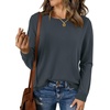 image:imageBTFBM Womens Long Sleeve Sweaters Crew Neck Basic Tops  Business Casual TopLightweight Knit Pullover SweaterBasic Travel OutfitsLadies ShirtsFall Fashion Winter Layer ClothesDark Gray