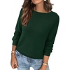 image:imageBTFBM Womens Long Sleeve Sweaters Crew Neck Basic Tops  Business Casual TopLightweight Knit Pullover SweaterBasic Travel OutfitsLadies ShirtsFall Fashion Winter Layer ClothesDark Green