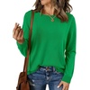 image:imageBTFBM Womens Long Sleeve Sweaters Crew Neck Basic Tops  Business Casual TopLightweight Knit Pullover SweaterBasic Travel OutfitsLadies ShirtsFall Fashion Winter Layer ClothesGreen