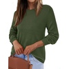 image:imageBTFBM Womens Long Sleeve Sweaters Crew Neck Basic Tops  Business Casual TopLightweight Knit Pullover SweaterBasic Travel OutfitsLadies ShirtsFall Fashion Winter Layer ClothesArmy Green
